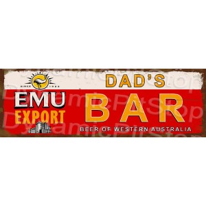 60x20cm Emu Export Dad&apos;s Bar Rustic Tin Sign   183379911029